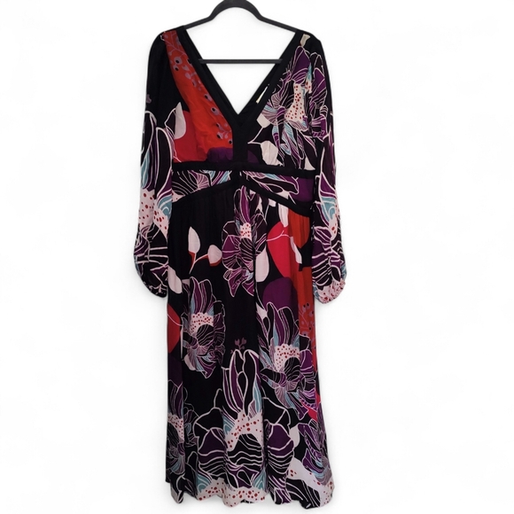 ANTHROPOLOGIE LET ME BE Floral Midi Dress XL - Picture 4 of 12